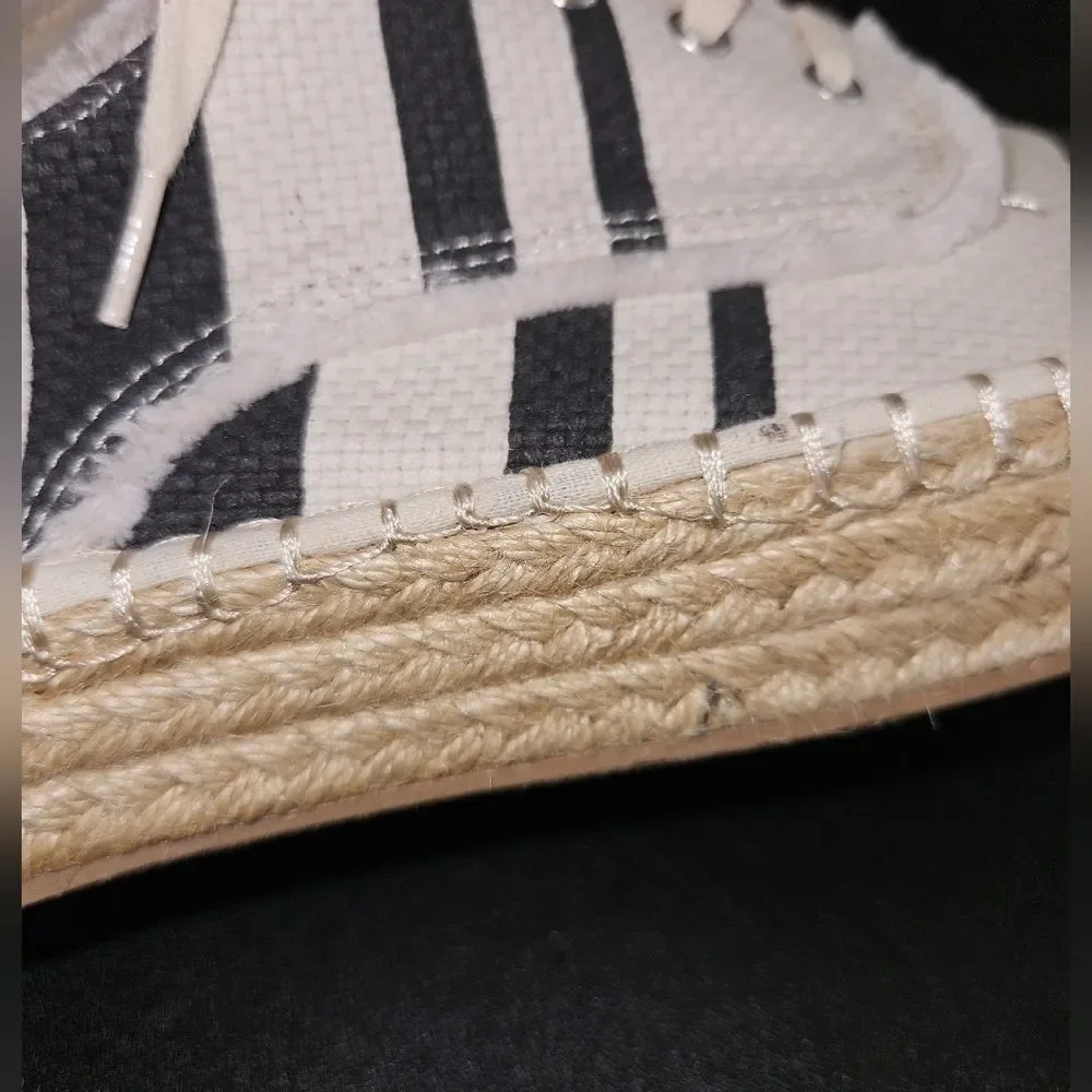 DV by Dolce Vita Roxie Black & Cream Platform Espadrille Sneakers Size 7.5